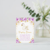 Swan Lila und Gold Rose Display Dusche Begleitkarte (Stehend Vorderseite)
