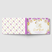 Swan Lila und Gold Rose Kinderdusche Gästebuch (Voll)