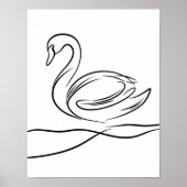 Swan Line Art Poster | Irish River Wildlife (Vorne)