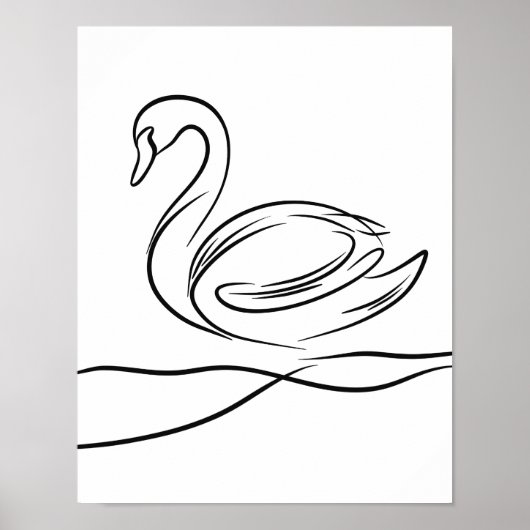 Swan Line Art Poster | Irish River Wildlife (Vorne)