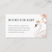 Swan Little Princess Baby Shower Books Begleitkarte (Vorderseite)