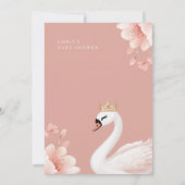Swan Little Princess Baby Shower Einladung (Rückseite)