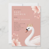 Swan Little Princess Baby Shower Einladung (Vorderseite)