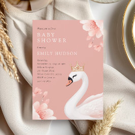 Swan Little Princess Baby Shower Einladung