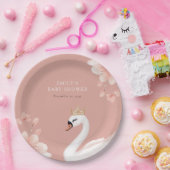 Swan Little Princess Baby Shower Pappteller (Party)