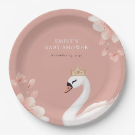 Swan Little Princess Baby Shower Pappteller