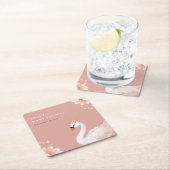 Swan Little Princess Baby Shower Rechteckiger Pappuntersetzer (Vor Ort)