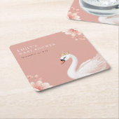 Swan Little Princess Baby Shower Rechteckiger Pappuntersetzer (angewinkelt)
