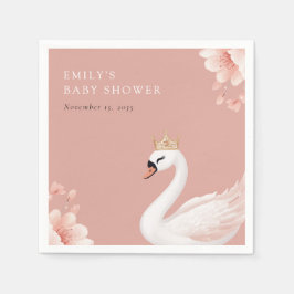 Swan Little Princess Baby Shower Serviette