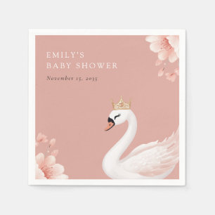 Swan Little Princess Baby Shower Serviette