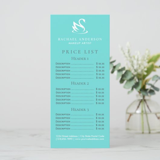 Swan-Logo auf Robin Egg Blue Minimalistisch (Stehend Vorderseite)