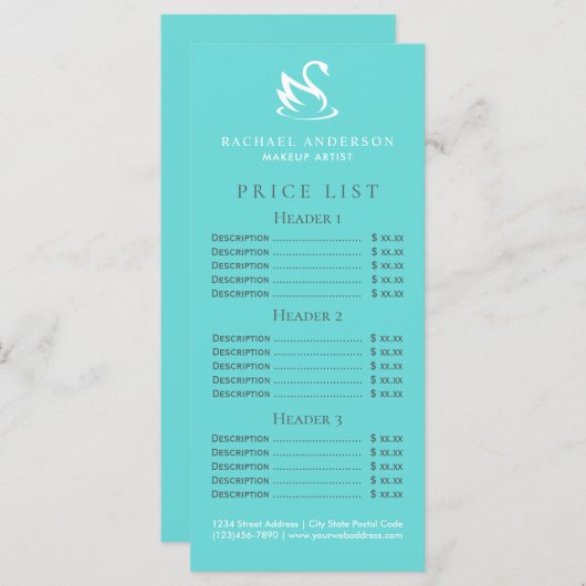 Swan-Logo auf Robin Egg Blue Minimalistisch (Vorne/Hinten)