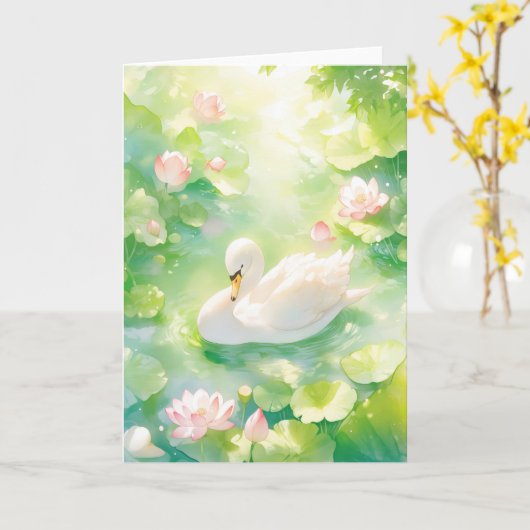 Swan Lotus Pond Karte (Gelbe Blume)
