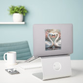 Swan Love Valentine Elegant Romantic Bird  Aufkleber (Laptop auf Schreibtisch)