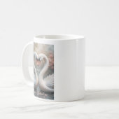 Swan Love Valentine Elegant Romantic Bird Kaffeetasse (Vorderseite Links)