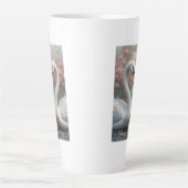 Swan Love Valentine Elegant Romantic Bird  Milchtasse (Vorderseite)