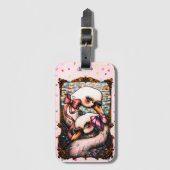 Swan Lovers Luggage Tag Gepäckanhänger (Vorderseite Vertikal)