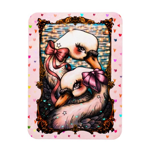 Swan lovers magnet (Vertikal)