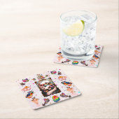 Swan Lovers Rechteckiger Pappuntersetzer (Vor Ort)