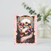 Swan lovers RSVP karte (Stehend Vorderseite)