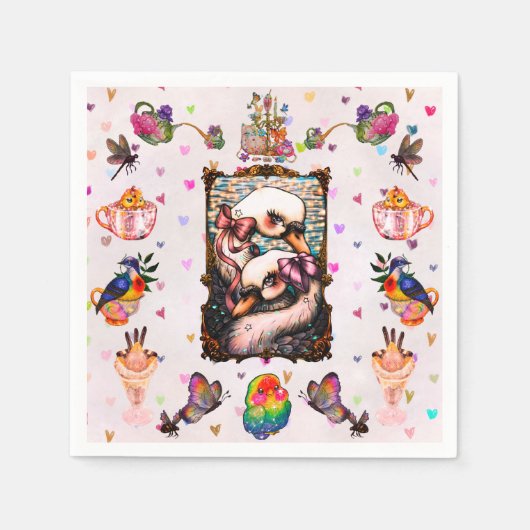 Swan Lovers Serviette (Vorderseite)