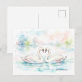 Swan Lovers - Valentine's Day Feiertagspostkarte (Vorne/Hinten)