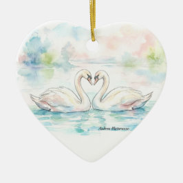 Swan Lovers - Valentine's Day Keramik Ornament