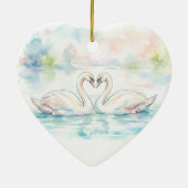 Swan Lovers - Valentine's Day Keramik Ornament (Hinten)