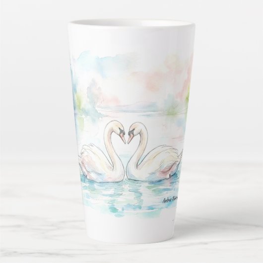 Swan Lovers - Valentine's Day Milchtasse (Vorderseite)