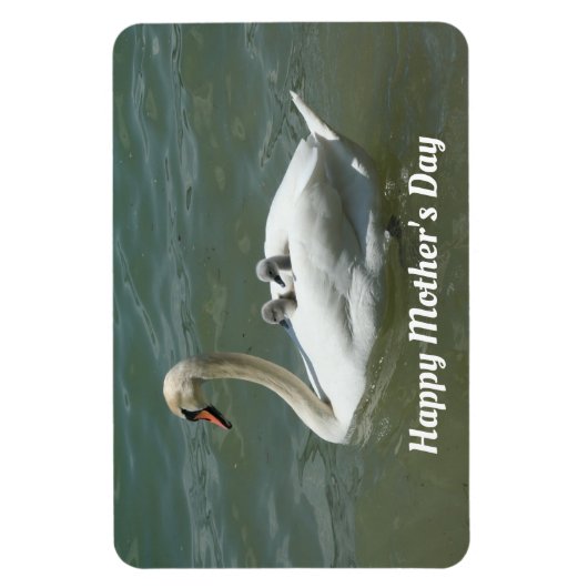 Swan mit Babies Flexible Foto Magnet (Vertikal)