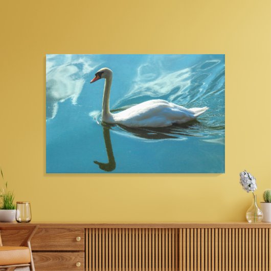 Swan mit Cloud Reflections Leinwanddruck (Insitu (Wohnzimmer))