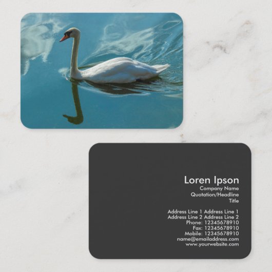 Swan mit Cloud Reflections Visitenkarte (Vorne/Hinten)