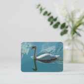 Swan mit Cloud Reflections Visitenkarte (Stehend Vorderseite)