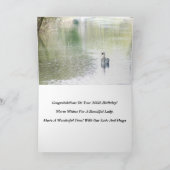 Swan mit Cygnets am Fluss Karte (Innenseite)