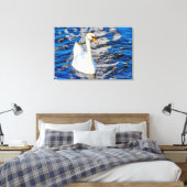 Swan mit Reflections Leinwanddruck (Insitu (Schlafzimmer))
