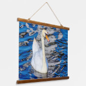 Swan mit Reflections Wandteppich Mit Holzrahmen (Gewinkelt)