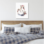 Swan mit Rose Blume Crown Leinwanddruck (Insitu (Schlafzimmer))