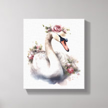Swan mit Rose Blume Crown
