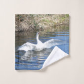 Swan mit Spread Wings Badehandtuch Set (Waschlappen)