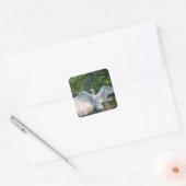 Swan mit Wings Spread Quadratischer Aufkleber (Umschlag)