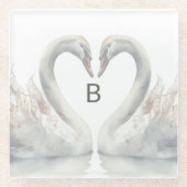 Swan Monogram Glasuntersetzer (Vorderseite)