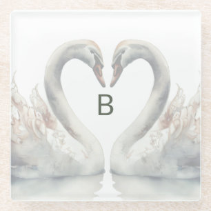 Swan Monogram Glasuntersetzer