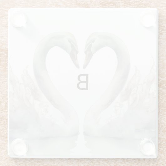 Swan Monogram Glasuntersetzer (Rückseite)