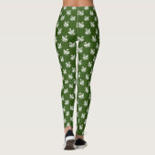 Swan Muster 02 - White on Forest Green Leggings (Rückseite)