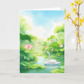 Swan Nature Embrace Karte (Gelbe Blume)