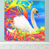 Swan Nest Leinwanddruck (Insitu (Holzboden))