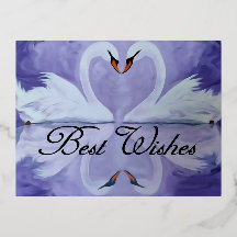 Swan Nuptials-Folie Einladung Postkarte