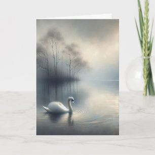 Swan On Misty Lake Beileid Vielen Dank Karte