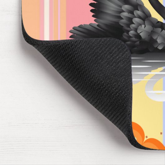 Swan Orange Hearts Stripe Maus Pad! Mousepad (Ecke)