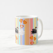 Swan Orange Hearts Stripe Tasse (VorderseiteRechts)